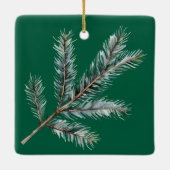 Blauw lint Schommelpaard Kerst Keramisch Ornament (Achterkant)