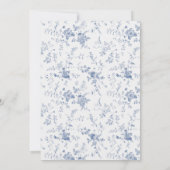 Blauw lint toile iets blauws bruidsmeisjesfeest kaart (Achterkant)