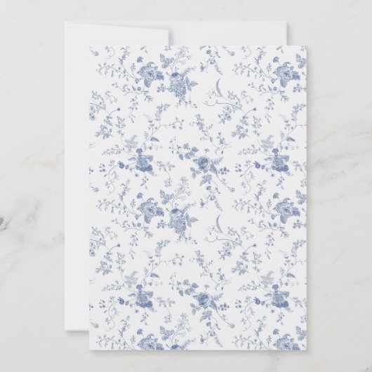 Blauw lint toile iets blauws bruidsmeisjesfeest kaart (Achterkant)