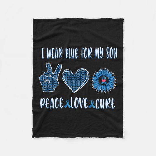 Blauw lint voor mijn zoon november diabetes fleece deken (Voorkant)