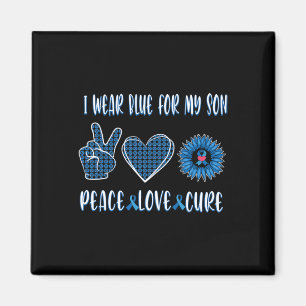 Blauw lint voor mijn zoon november diabetes magneet