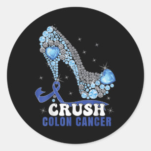 Blauw lint Vrouwen Colonscopie Colorectale Colon K Ronde Sticker