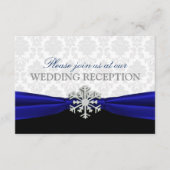 Blauw lint Winter Bruiloftsreceptie Bijlage (Voorkant)