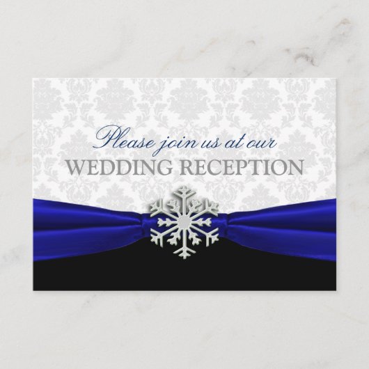 Blauw lint Winter Bruiloftsreceptie Bijlage (Voorkant)