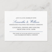 Blauw lint Winter Bruiloftsreceptie Bijlage (Achterkant)