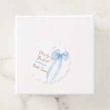 Blauw lint ze knoopt bruidsuitnodiging