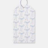 Blauw lint ze knoopt de knoop bruids douche cadeaulabel (Achterkant)