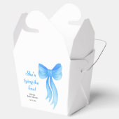 Blauw lint ze knoopt de knoop bruidsfeest  bedankdoosjes (Geopend)