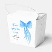 Blauw lint ze knoopt de knoop bruidsfeest  bedankdoosjes (Achterkant)