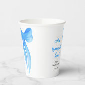 Blauw lint ze knoopt de knoop Bruidsfeest  Papieren Bekers (Links)
