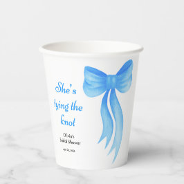 Blauw lint ze knoopt de knoop Bruidsfeest Papieren Bekers