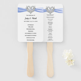 Blauw lint Zilveren Zwaan Trouwprogramma Fans Handwaaier