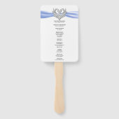 Blauw lint Zilveren Zwaan Trouwprogramma Fans Handwaaier (Achterkant)