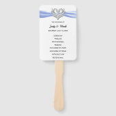 Blauw lint Zilveren Zwaan Trouwprogramma Fans Handwaaier (Voorkant)