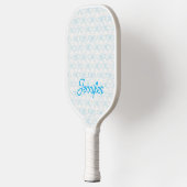 Blauw lintboogpatroon Aangepaste naam  Pickleball Paddle (Links)