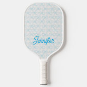 Blauw lintboogpatroon Aangepaste naam  Pickleball Paddle (Voorkant)