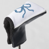 Blauw linten boog golf headcover (3/4 voorkant)