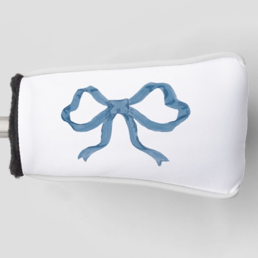 Blauw linten boog golf headcover (Voorkant)