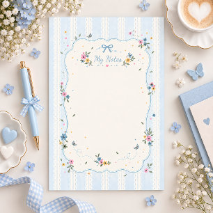 Blauw linten strik vlinder briefpapier