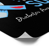 Blauw lintje Ik draag grijs blauw voor mijn zoontd Poster (Hoek)