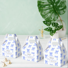 Blauw lintpatroon bedankdoosjes