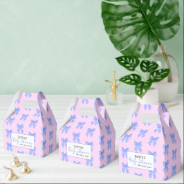 Blauw lintpatroon bedankdoosjes