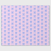 Blauw lintpatroon cadeaupapier (Vlak)