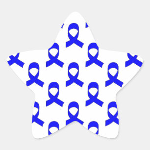 Blauw lintpatroon ster sticker