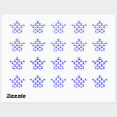 Blauw lintpatroon ster sticker (Vel)