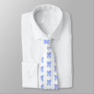 Blauw lintpatroon stropdas