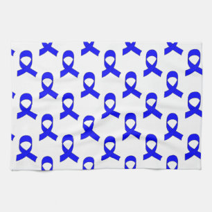 Blauw lintpatroon theedoek