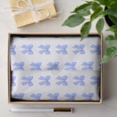 Blauw lintpatroon tissuepapier (Geschenk)