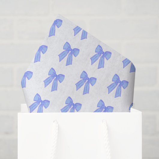 Blauw lintpatroon tissuepapier (Cadeauzakje)
