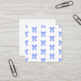 Blauw lintpatroon vierkante visitekaartje