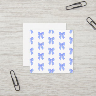 Blauw lintpatroon vierkante visitekaartje