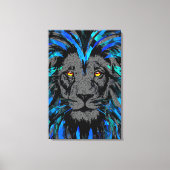 Blauw lionhoofddoek - Blauw lioncanvas afdrukken (Voorkant)
