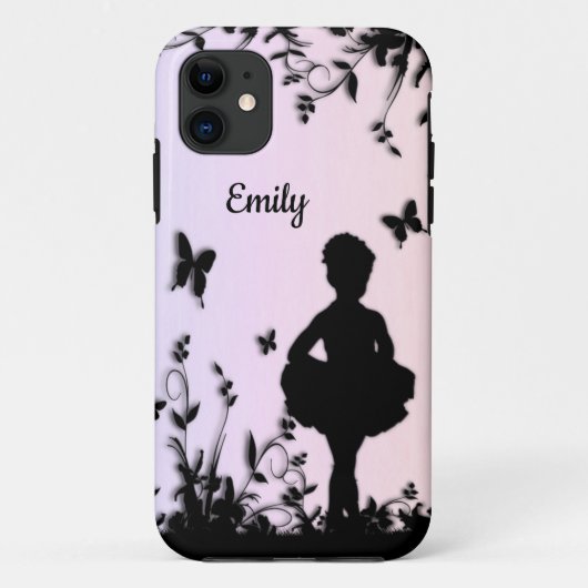 Blauw Littlest Ballerina Personaliseer Naam Case-Mate iPhone Case (Achterkant)
