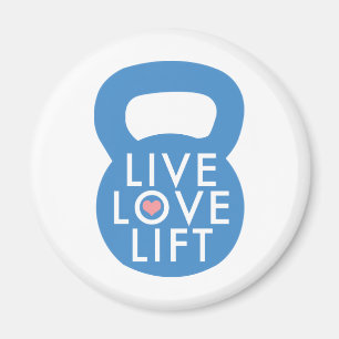 Blauw "Live Love Lift!" Magneet