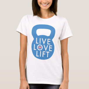 Blauw "Live Love Lift!" T-shirt