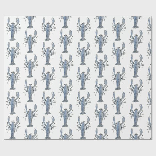 Blauw lobster-opvulpapier cadeaupapier (Vlak)