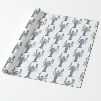 Blauw lobster-opvulpapier cadeaupapier