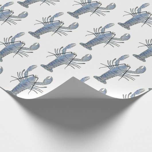 Blauw lobster-opvulpapier cadeaupapier (Hoek)
