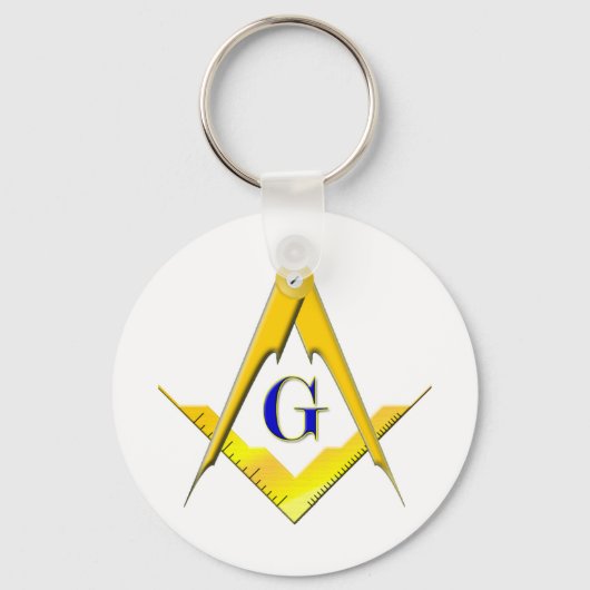 Blauw lodge Square & Compass Sleutelhanger (Voorkant)
