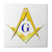 Blauw lodge Square & Compass Tegeltje (Voorkant)