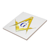 Blauw lodge Square & Compass Tegeltje (Zijkant)