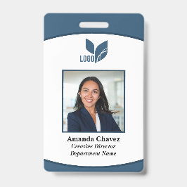 Blauw Logo Foto Barcode Werknemer Badge