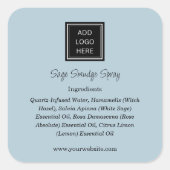 Blauw | Logo Ingrediënten Productetiketten Vierkante Sticker (Voorkant)