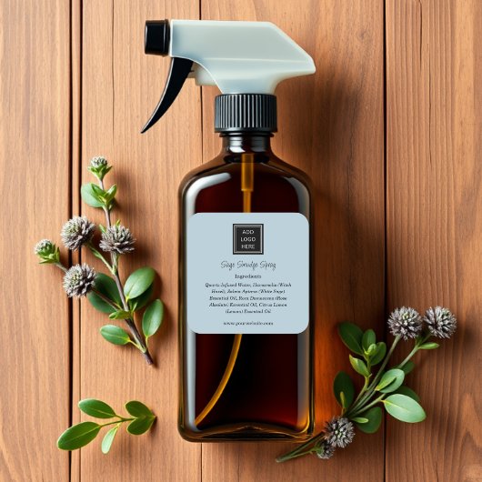 Blauw | Logo Ingrediënten Productetiketten Vierkante Sticker