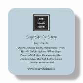 Blauw | Logo Ingrediënten Productetiketten Vierkante Sticker