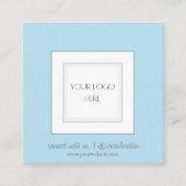 Blauw | LOGO | QR-code Vierkante Visitekaartje (Voorkant)